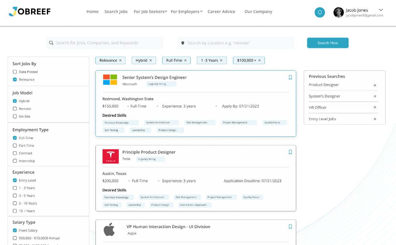 JOBREEF Candidate Experience Form